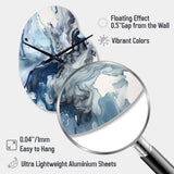 Blue and Grey Ethereal Elixir II - Asymmetric Metal Wall Clock