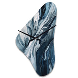 Blue and Grey Ethereal Elixir III - Asymmetric Metal Wall Clock
