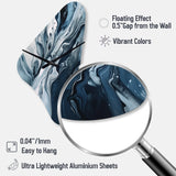 Blue and Grey Ethereal Elixir III - Asymmetric Metal Wall Clock