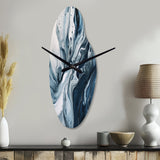 Blue and Grey Ethereal Elixir III - Asymmetric Metal Wall Clock
