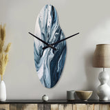 Blue and Grey Ethereal Elixir III - Asymmetric Metal Wall Clock