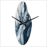 Blue and Grey Ethereal Elixir III - Asymmetric Metal Wall Clock