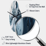 Blue and Grey Ethereal Elixir III - Asymmetric Metal Wall Clock