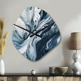 Blue and Grey Ethereal Elixir III - Asymmetric Metal Wall Clock