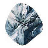 Blue and Grey Ethereal Elixir III - Asymmetric Metal Wall Clock