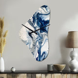 Blue and Grey Ethereal Elixir IV - Asymmetric Metal Wall Clock