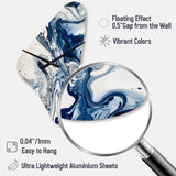 Blue and Grey Ethereal Elixir IV - Asymmetric Metal Wall Clock