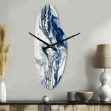 Blue and Grey Ethereal Elixir IV - Asymmetric Metal Wall Clock