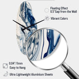 Blue and Grey Ethereal Elixir IV - Asymmetric Metal Wall Clock