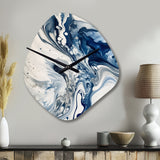 Blue and Grey Ethereal Elixir IV - Asymmetric Metal Wall Clock