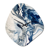 Blue and Grey Ethereal Elixir IV - Asymmetric Metal Wall Clock
