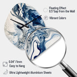 Blue and Grey Ethereal Elixir IV - Asymmetric Metal Wall Clock
