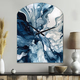 Blue Grey Ethereal Elixir I - Asymmetric Metal Wall Clock