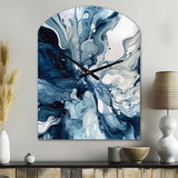 Blue Grey Ethereal Elixir I - Asymmetric Metal Wall Clock