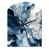 Blue Grey Ethereal Elixir I - Asymmetric Metal Wall Clock