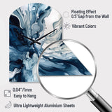 Blue Grey Ethereal Elixir I - Asymmetric Metal Wall Clock