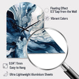 Blue Grey Ethereal Elixir I - Asymmetric Metal Wall Clock