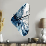 Blue Grey Ethereal Elixir I - Asymmetric Metal Wall Clock