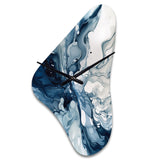 Blue Grey Ethereal Elixir I - Asymmetric Metal Wall Clock