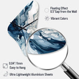 Blue Grey Ethereal Elixir I - Asymmetric Metal Wall Clock