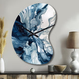Blue Grey Ethereal Elixir I - Asymmetric Metal Wall Clock