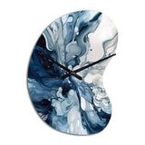 Blue Grey Ethereal Elixir I - Asymmetric Metal Wall Clock