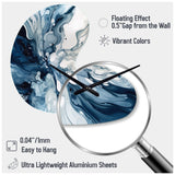 Blue Grey Ethereal Elixir I - Asymmetric Metal Wall Clock
