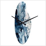 Blue Grey Ethereal Elixir I - Asymmetric Metal Wall Clock