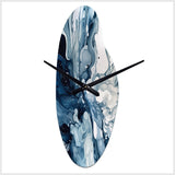 Blue Grey Ethereal Elixir I - Asymmetric Metal Wall Clock