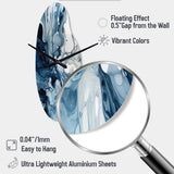 Blue Grey Ethereal Elixir I - Asymmetric Metal Wall Clock