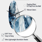 Blue Grey Ethereal Elixir I - Asymmetric Metal Wall Clock