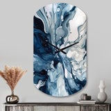 Blue Grey Ethereal Elixir I - Asymmetric Metal Wall Clock
