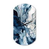 Blue Grey Ethereal Elixir I - Asymmetric Metal Wall Clock