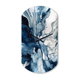 Blue Grey Ethereal Elixir I - Asymmetric Metal Wall Clock
