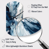 Blue Grey Ethereal Elixir I - Asymmetric Metal Wall Clock