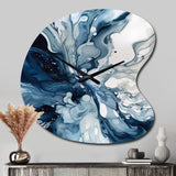 Blue Grey Ethereal Elixir I - Asymmetric Metal Wall Clock