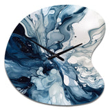 Blue Grey Ethereal Elixir I - Asymmetric Metal Wall Clock