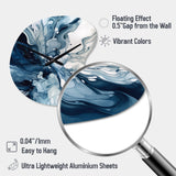Blue Grey Ethereal Elixir I - Asymmetric Metal Wall Clock