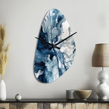 Blue Grey Ethereal Elixir I - Asymmetric Metal Wall Clock