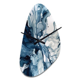 Blue Grey Ethereal Elixir I - Asymmetric Metal Wall Clock