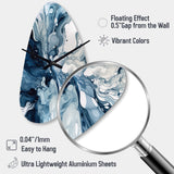 Blue Grey Ethereal Elixir I - Asymmetric Metal Wall Clock