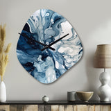 Blue Grey Ethereal Elixir I - Asymmetric Metal Wall Clock