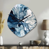Blue Grey Ethereal Elixir I - Asymmetric Metal Wall Clock