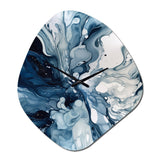 Blue Grey Ethereal Elixir I - Asymmetric Metal Wall Clock
