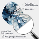 Blue Grey Ethereal Elixir I - Asymmetric Metal Wall Clock