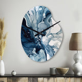 Blue Grey Ethereal Elixir I - Asymmetric Metal Wall Clock