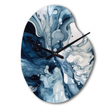 Blue Grey Ethereal Elixir I - Asymmetric Metal Wall Clock