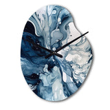 Blue Grey Ethereal Elixir I - Asymmetric Metal Wall Clock