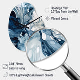 Blue Grey Ethereal Elixir I - Asymmetric Metal Wall Clock