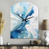 Blue and Grey Ethereal Elixir V - Asymmetric Metal Wall Clock